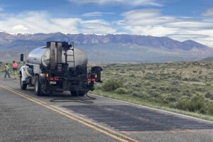 tanker truck fog sealing transverse rumble strips